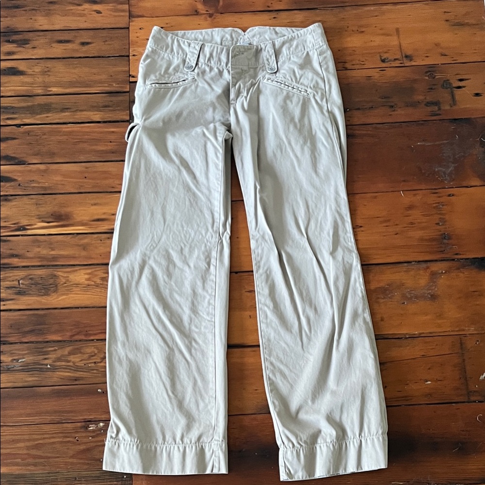 James Perse Beige Cargo Pocket Wide Leg Pants